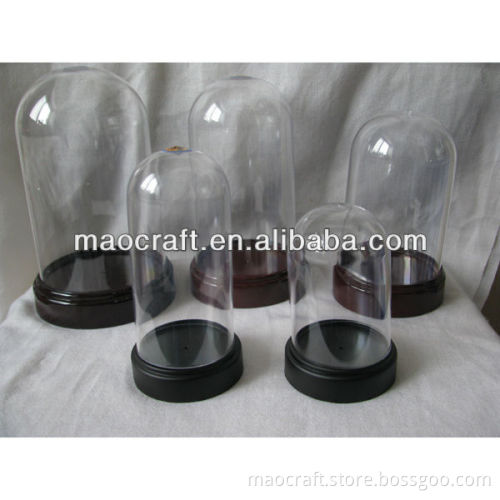 clear plastic display dome with base